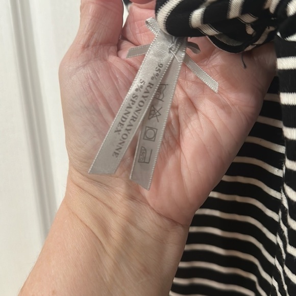 Black and white striped tank  dress sz L - Picture 5 of 5